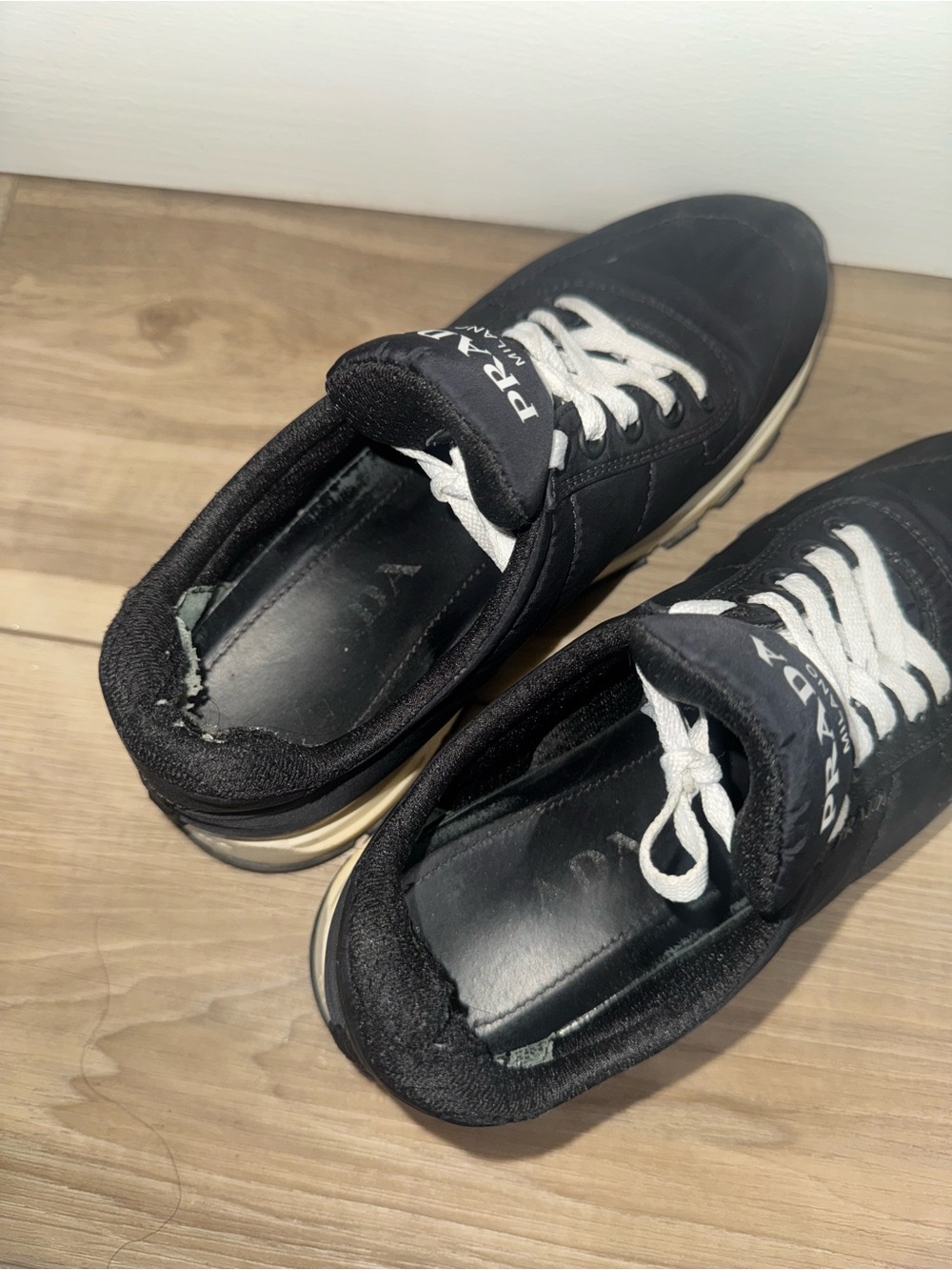 Prada Milano Men’s Black Suede Lace-Up Sneakers - Picture 7 of 12